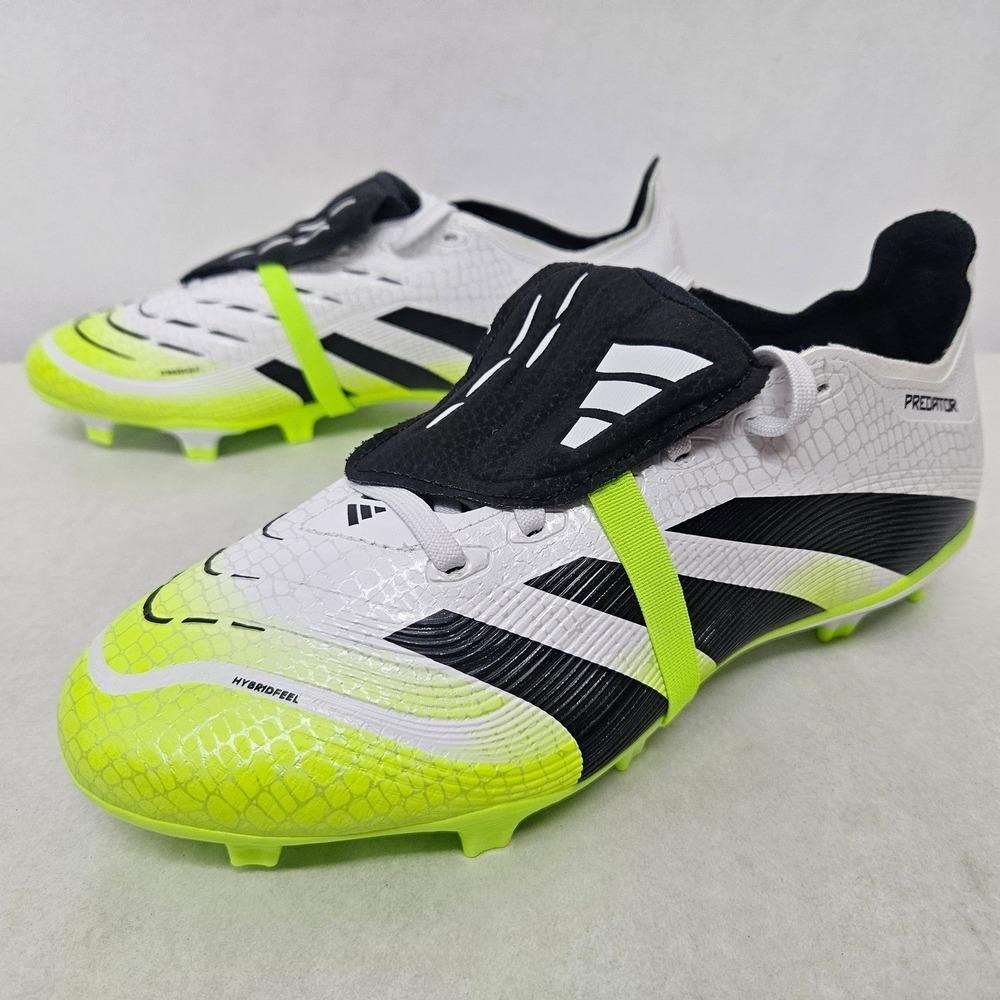 Adidas Predator League FT FG/MG Soccer Cleats JI1111 White Yellow Men Size 12 - Picture 3 of 10